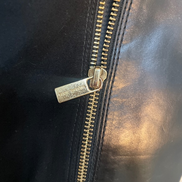 MICHAEL Michael Kors Hamilton Stretch Boots Leather Black gold size 8.5 - Picture 9 of 10